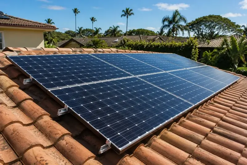 Installation de panneaux solaires aux Pilles